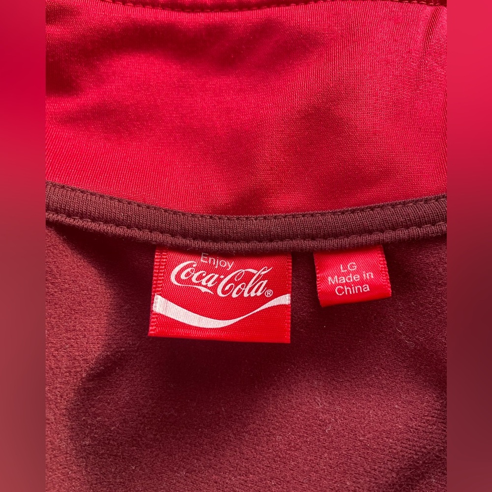 Coca-Cola Cropped Logo Zip Up Track Jacket, Size Large, Retro Look - Picture 4 of 6